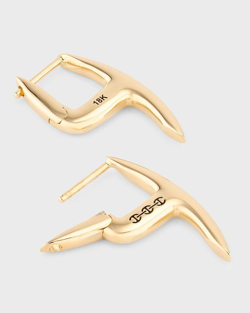 Hoorsenbuhs 18K Yellow Gold Mini Axe Earrings with Diamonds 4