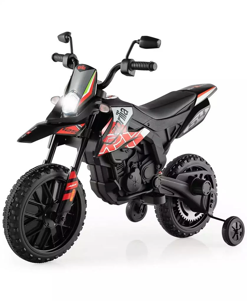 Costway 12V Licensed Aprilia Kids Ride On Motorcycle Electric Dirt Bike with Light 
Music 1