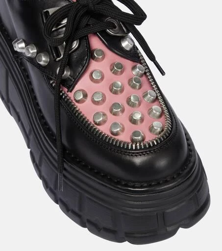 Miu Miu Embellished leather platform Derby shoes 6