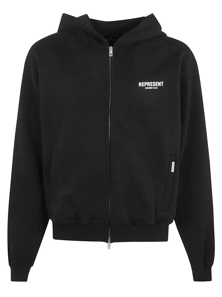 Represent Logo Print Zipped Hoodie 1