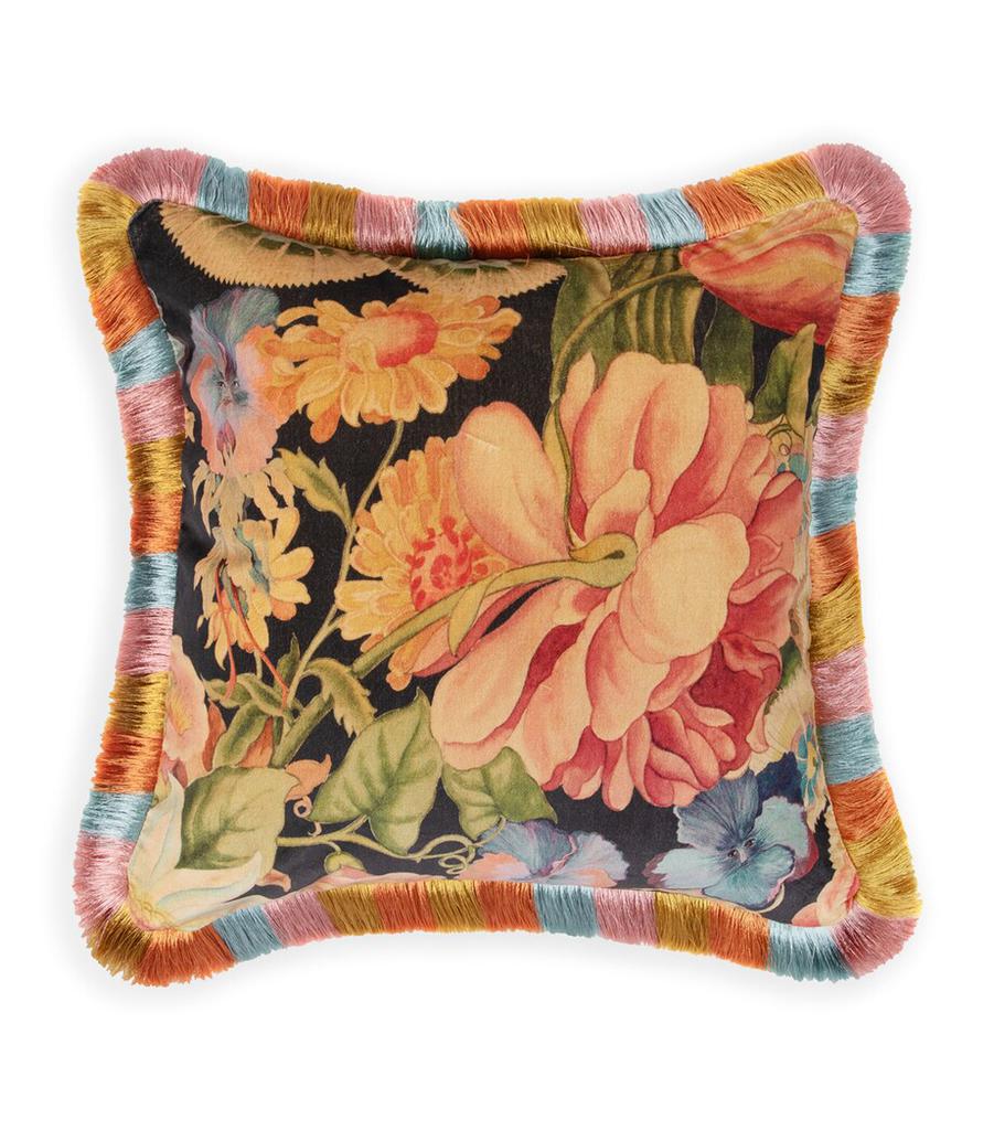 House of Hackney Medium Velvet Amatoria Fringed Cushion (45cm x 45cm)