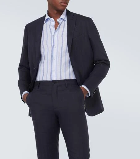 ETRO Single-breasted linen blazer 5