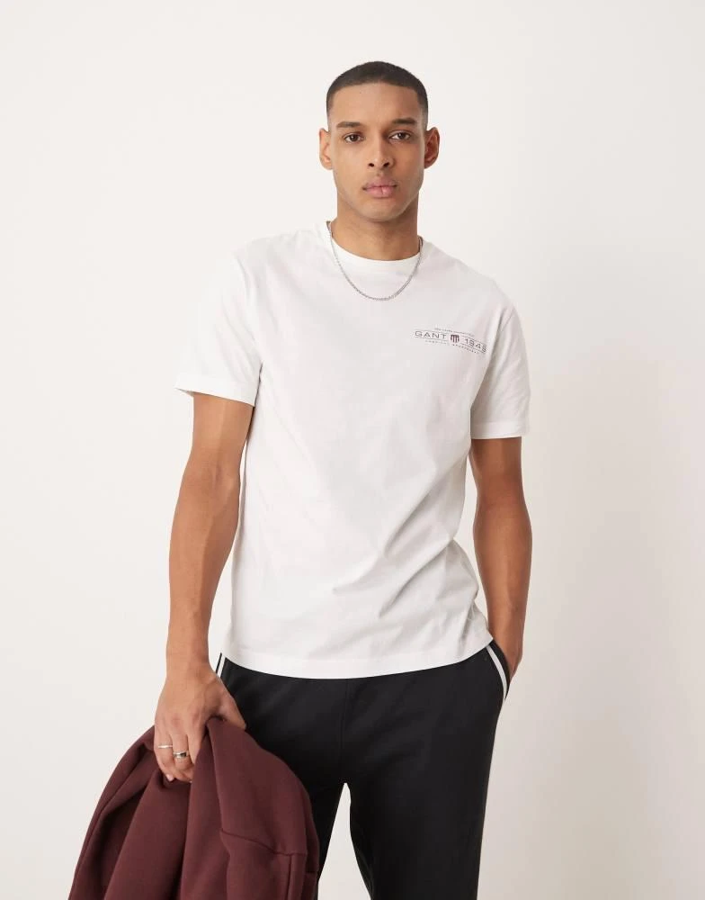 Gant GANT 1949 logo t-shirt in off white 1