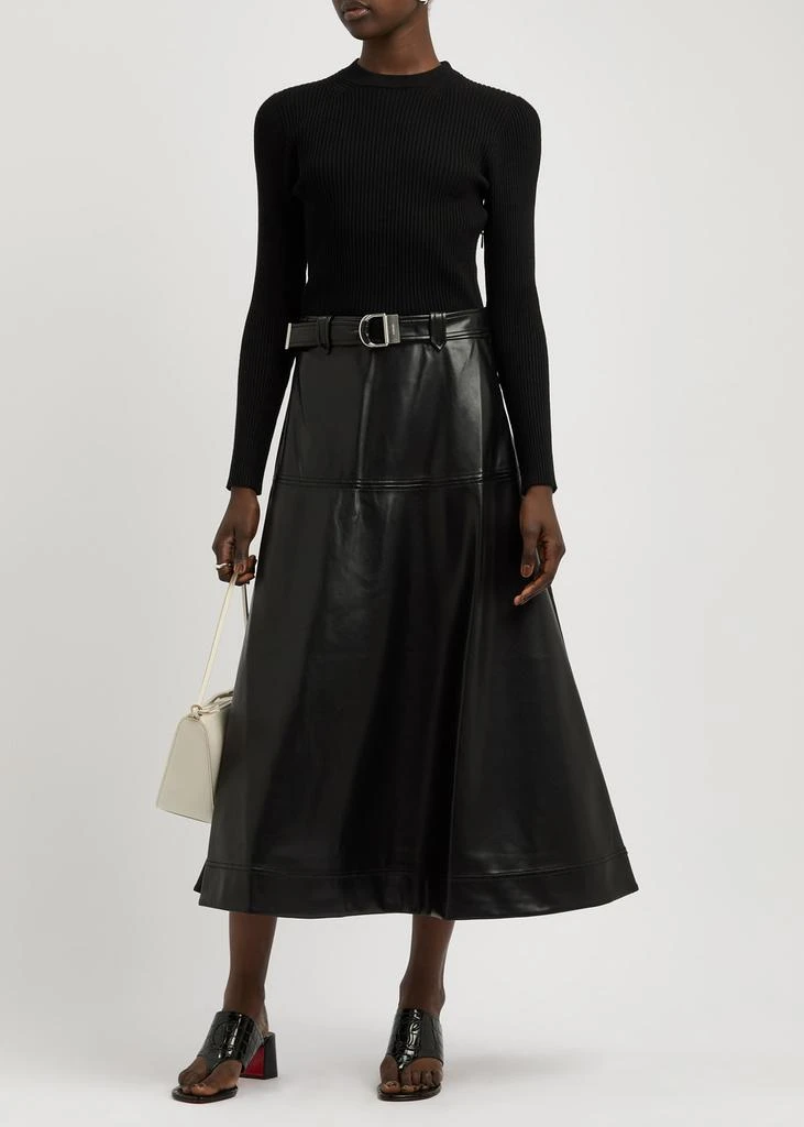 Ulyssia faux leather and ribbed-knit midi dress  On Sale Now with Up to  51% Off | Discover Exclusive Deals & Savings at BeyondStyle  Authentic Jonathan  Simkhai womens/clothing/dresses/party dresses|womens/clothing/dresses |womens/clothing|aw24|womens ...