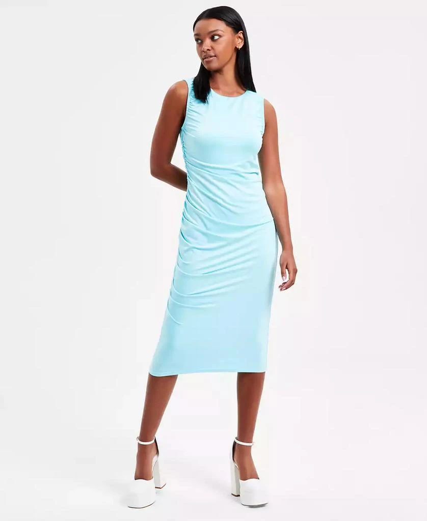 Bar III Women's Ruched Sleeveless Midi Dress, Exclusively at Macy's 1