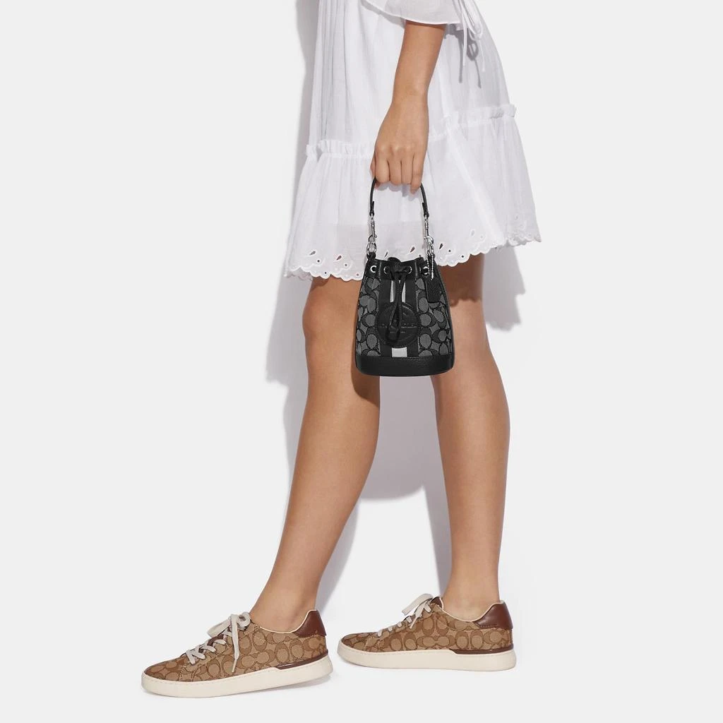 Coach Coach Outlet Mini Dempsey Bucket Bag In Signature Jacquard With Stripe And Coach Patch 5