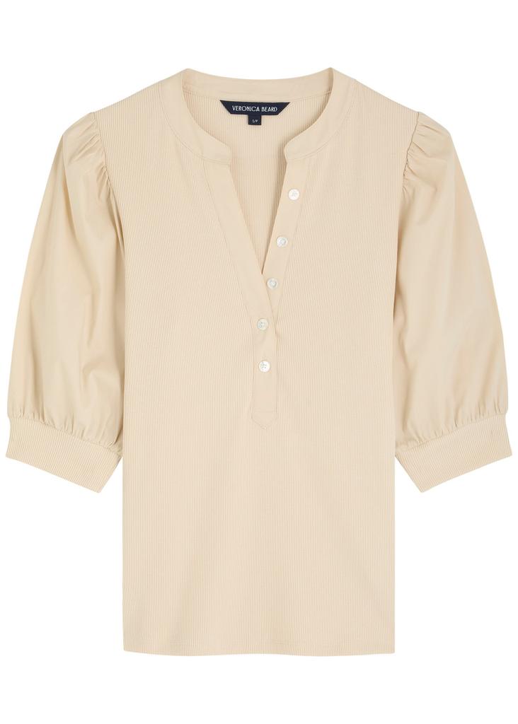 VERONICA BEARD Coralee ribbed stretch-cotton top