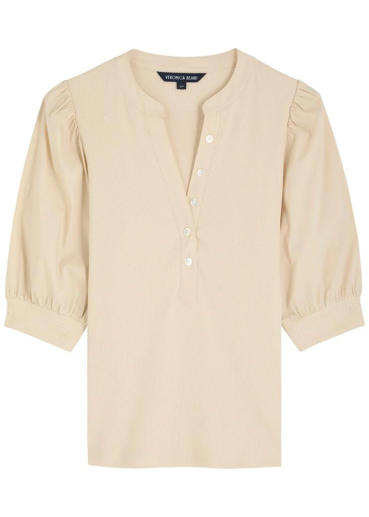 VERONICA BEARD Coralee ribbed stretch-cotton top 1