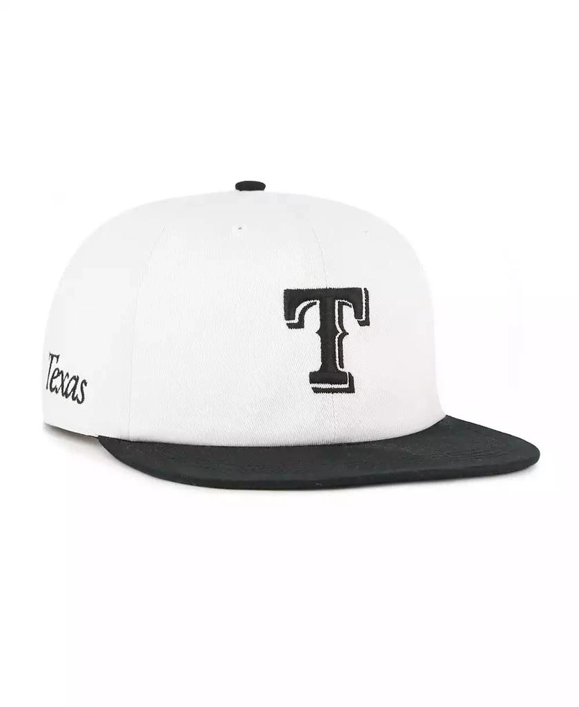 47 Brand Men's White/Black Texas Rangers Foundation Captain Snapback Hat 1
