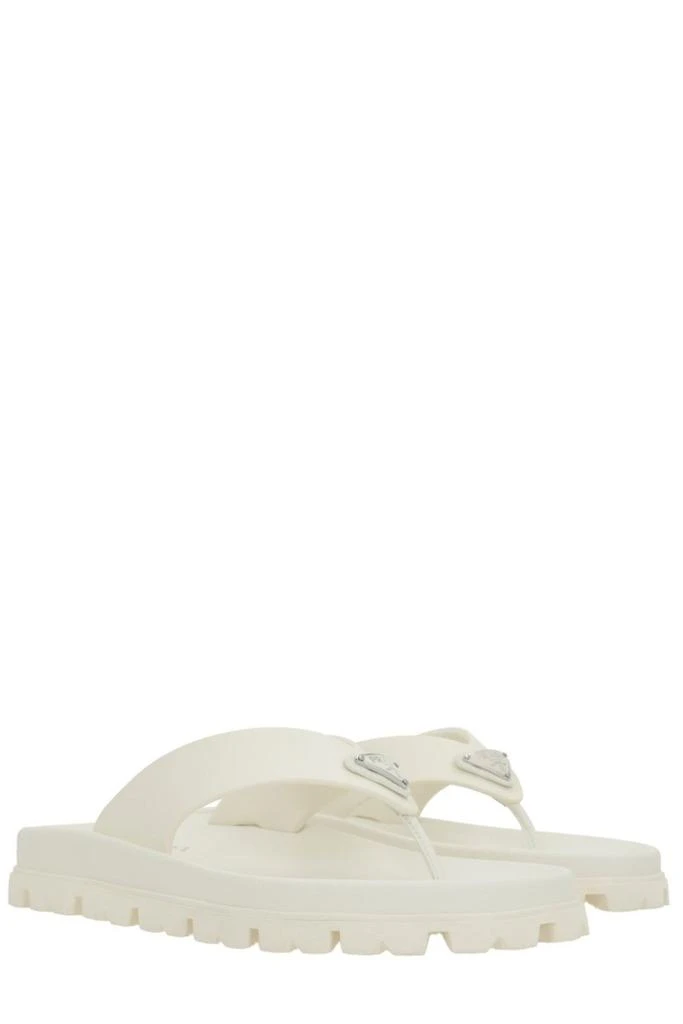 Prada Prada Logo Plaque Round-Toe Flip Flops 2