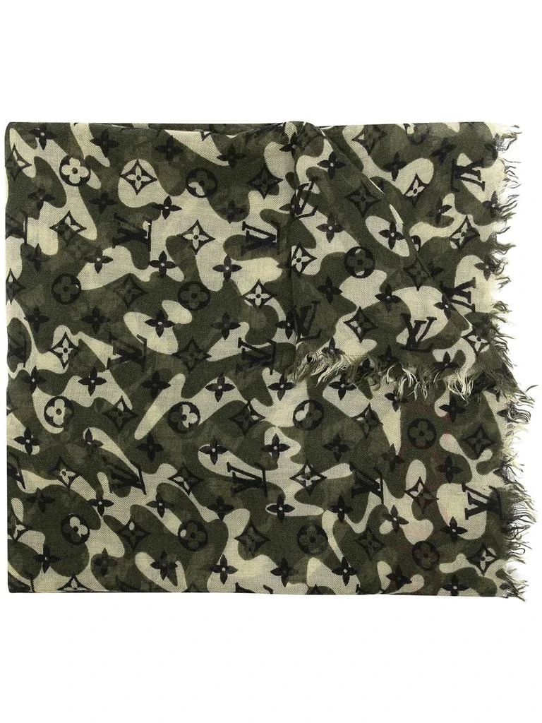 Louis Vuitton x Takashi Murakami 2000s pre-owned camouflage-print scarf - women -  -  - Green 1