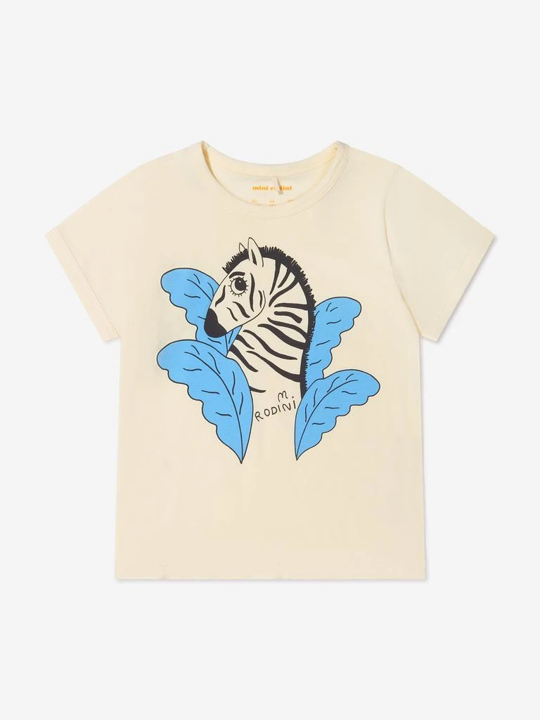 Mini Rodini Mini Rodini Girls Organic Cotton Zebra T-Shirt 1