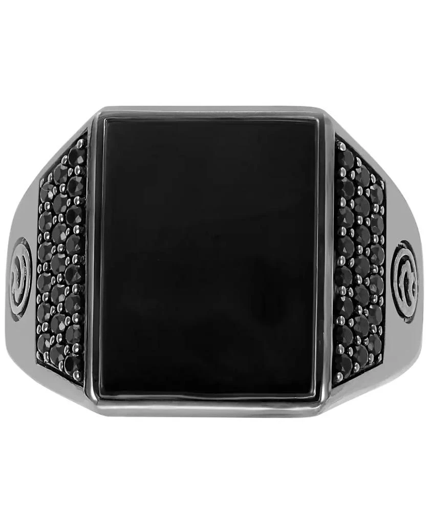 Effy EFFY® Men
s Onyx and Black Spinel Statement Ring in Black Rhodium-Plated Sterling Silver 3