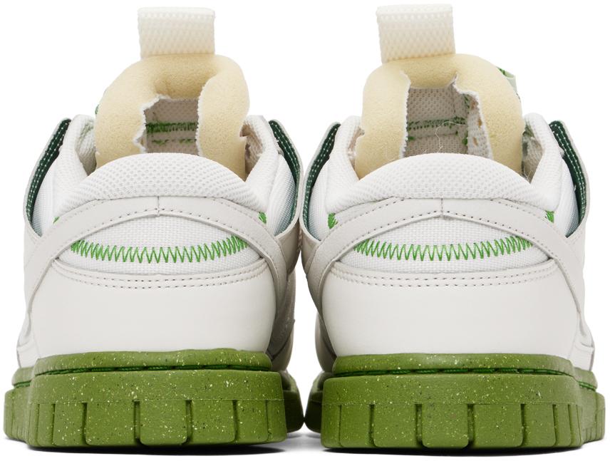 Nike White & Green Air Dunk Low Jumbo Sneakers