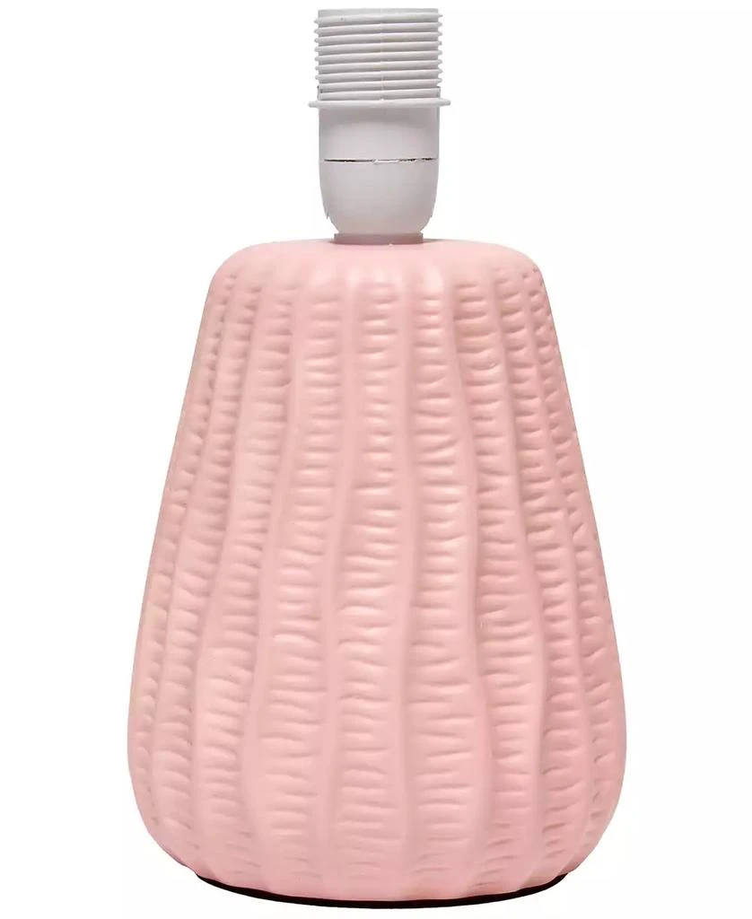 Simple Designs 11.02" Traditional Mini Modern Ceramic Texture Pastel Accent Bedside Table Desk Lamp with Matching Fabric Shade 46