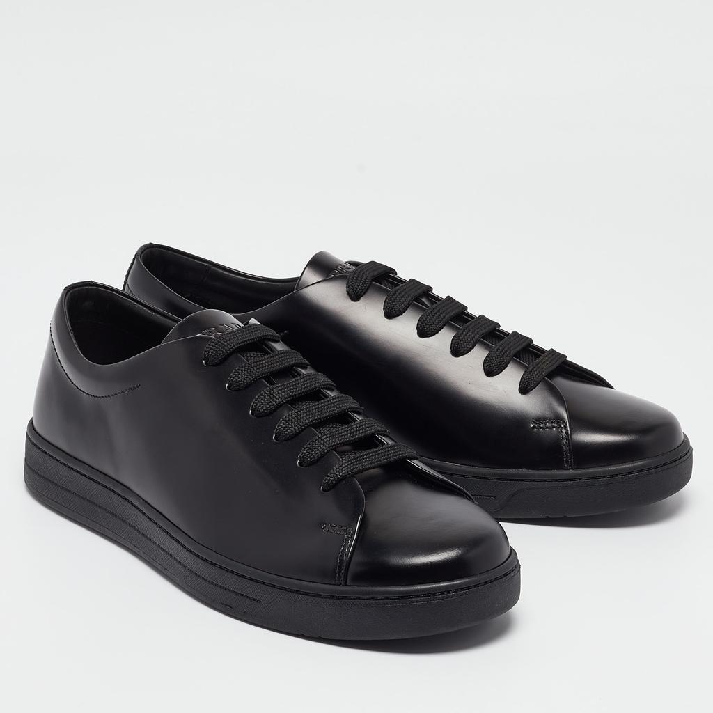 スニーカー PRADA FW25 Black leather sneakers (1E942NF025038 F0632) Black Nappa leather sneakers | PRADA
