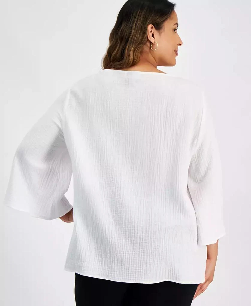 Macy's Plus Size Mirella  Embellished-Neck Kimono Top, Exclusively at Macy's 2