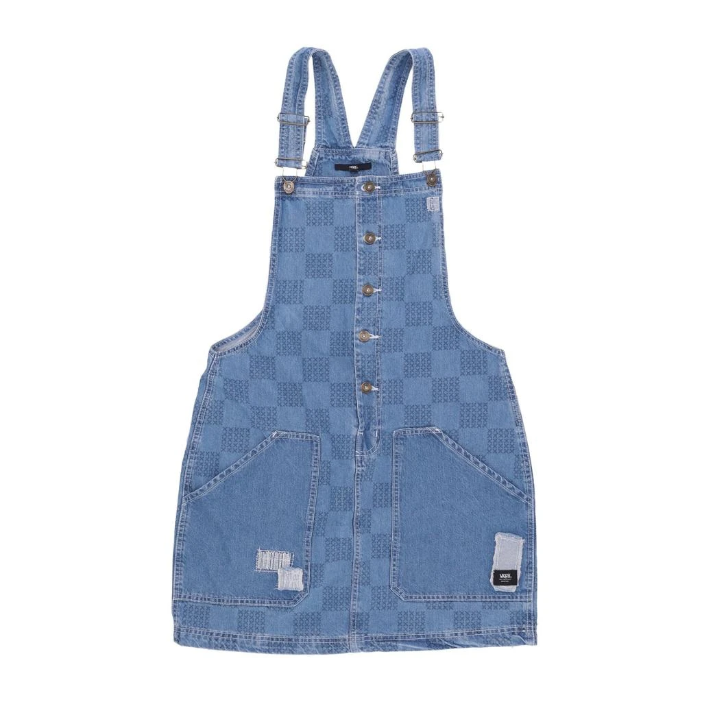 Vans Women's W Mended Check Denim Pinafore Dress Dungarees 1