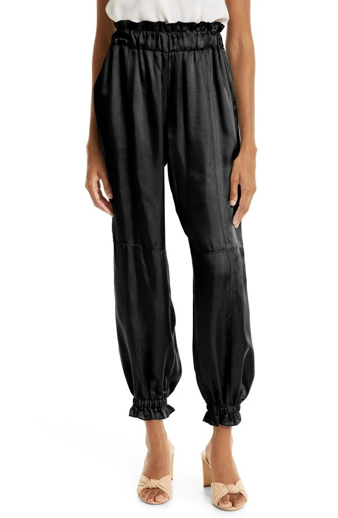 Cinq à Sept Pasha Paperbag Waist Satin Joggers