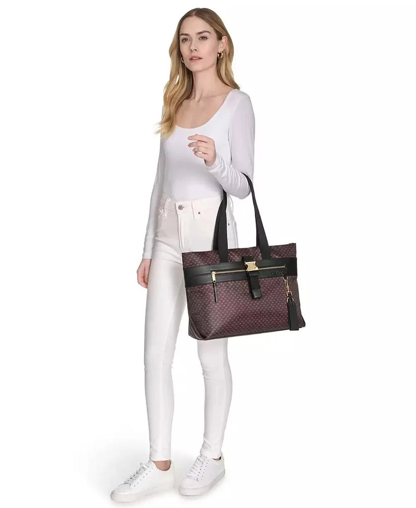 Calvin Klein Elora Nylon Mini Signature Top Zipper Tote Bag 6