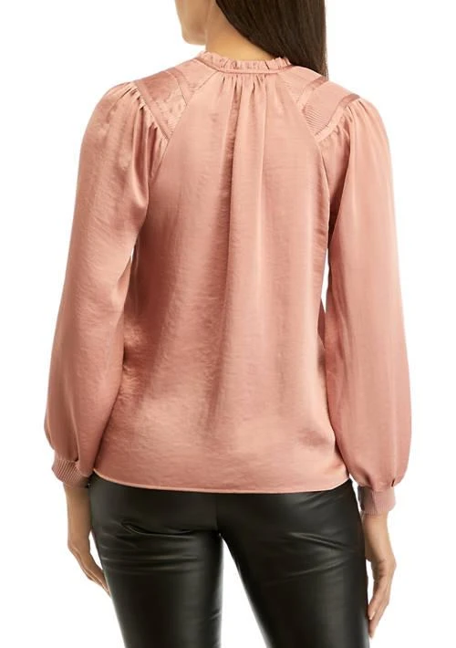 philosophy Womens Long Sleeve Smock Shoulder Airflow Blouse 2