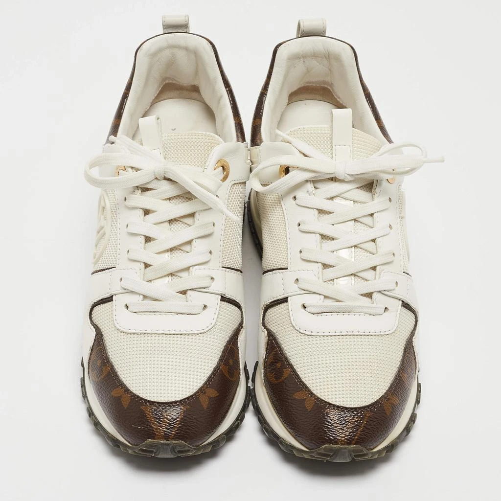 Louis Vuitton Louis Vuitton White/Monogram Canvas and Leather Run Away  Sneakers Size 36 3