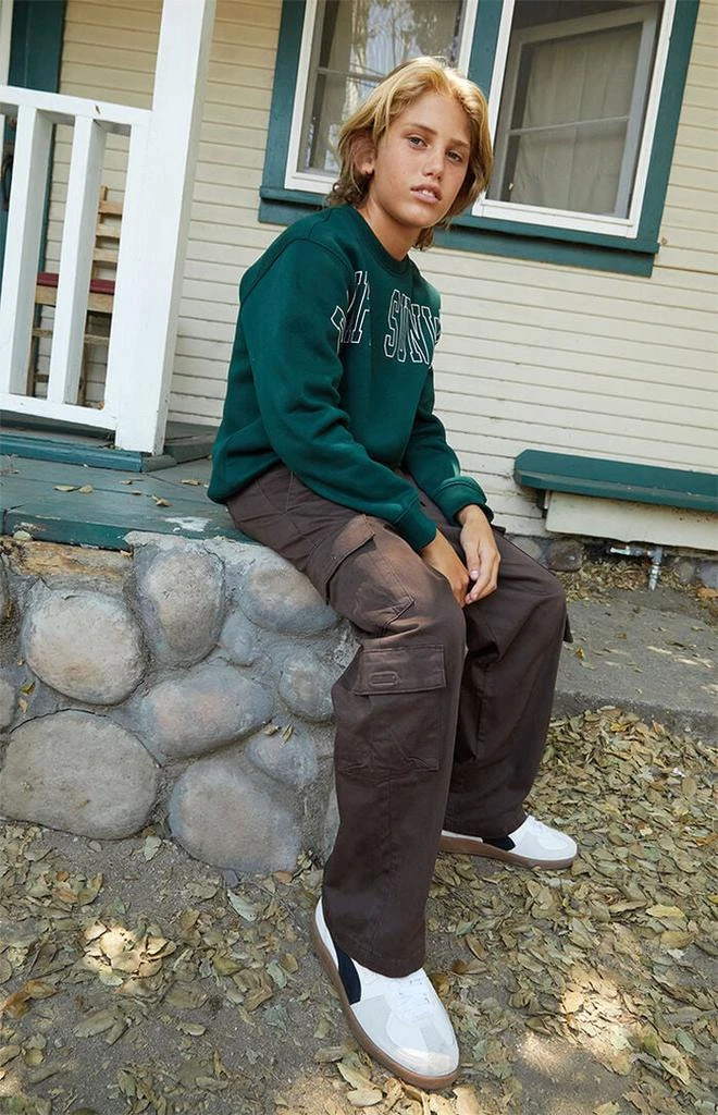 PacSun Kids Stretch Brown E-Waist Porter Baggy Cargo Pants 1
