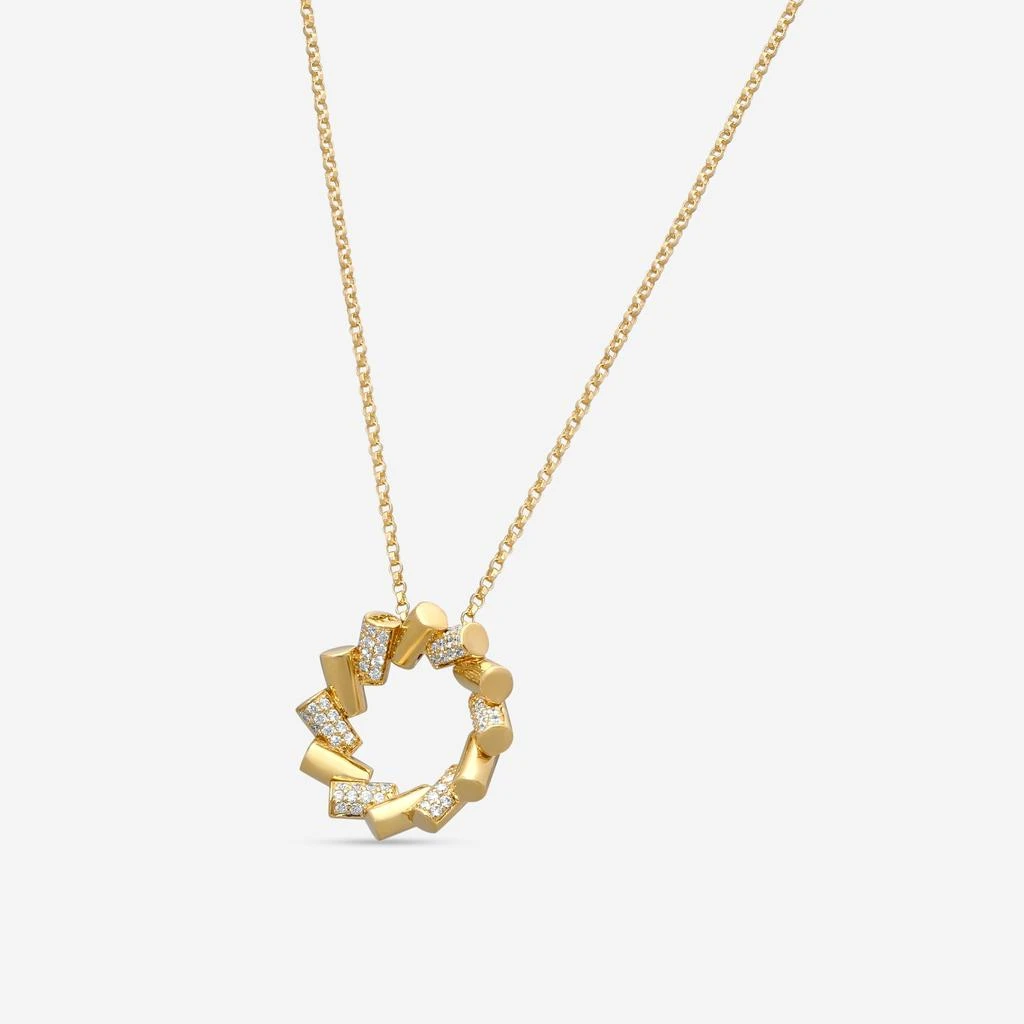 Roberto Coin Roberto Coin Domino 18K Yellow Gold Diamond Pendant Necklace 8883335AY17X-copy 2