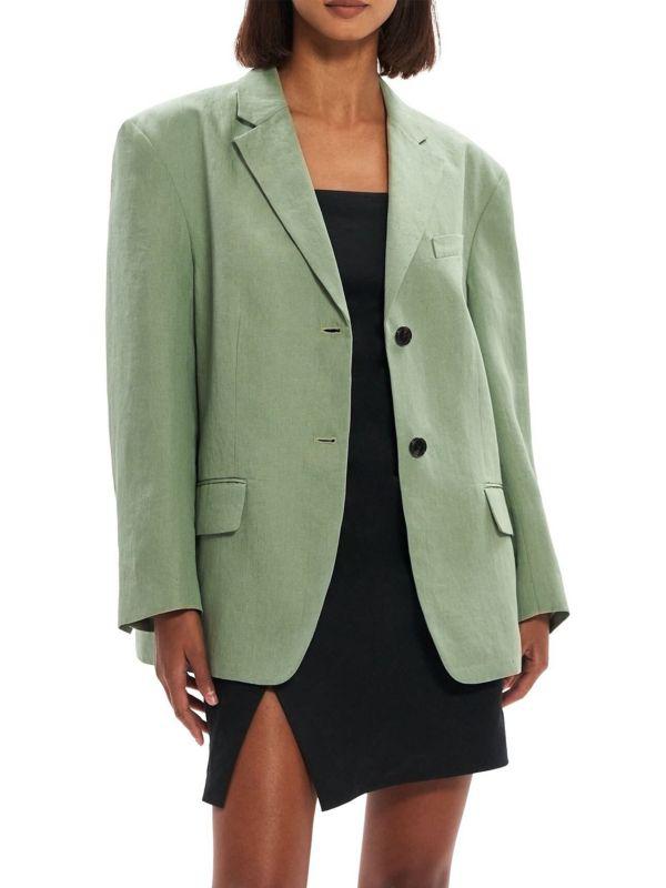 Theory Galena Linen Single Breasted Blazer