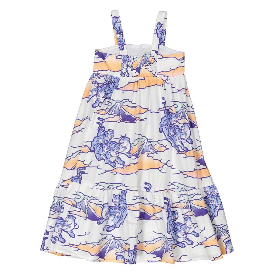 Kenzo Girls Cotton Poplin Graphic Print Dress