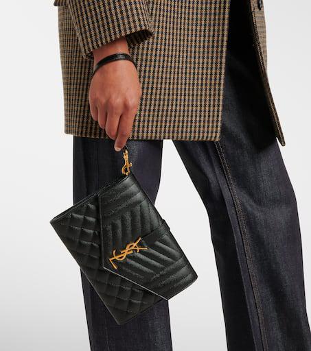 Yves Saint Laurent Envelope matelassé leather clutch