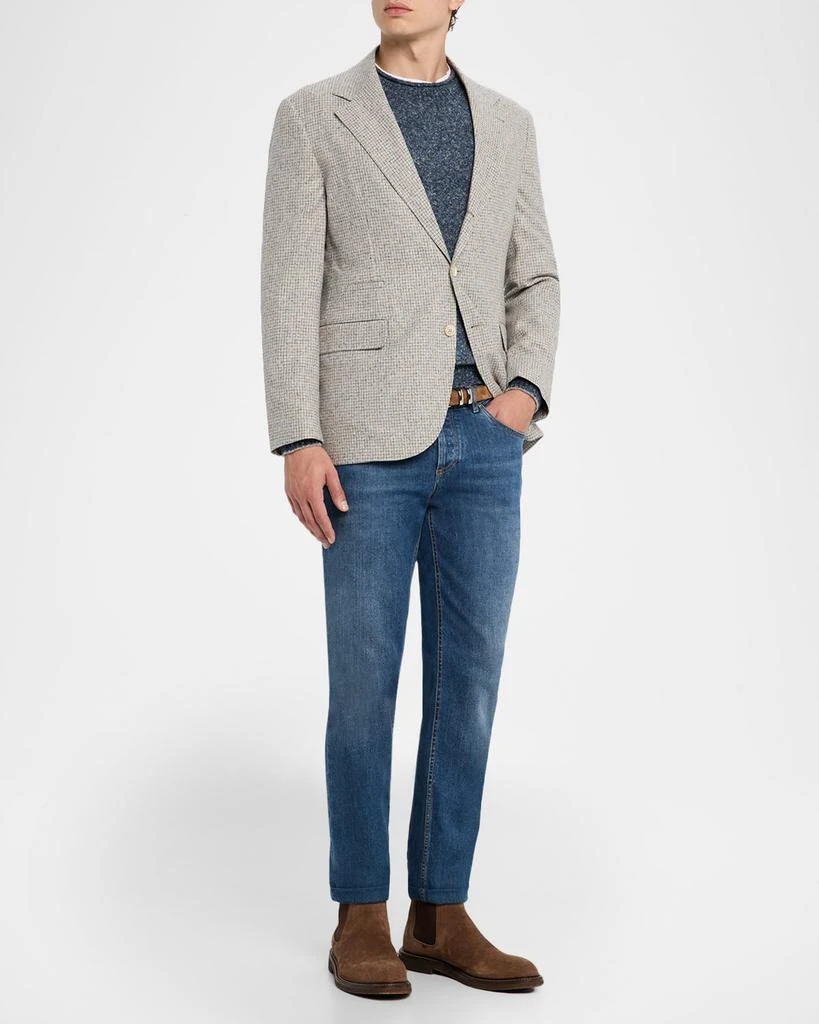 Brunello Cucinelli Men
s Micro-Check Houndstooth Sport Coat 2