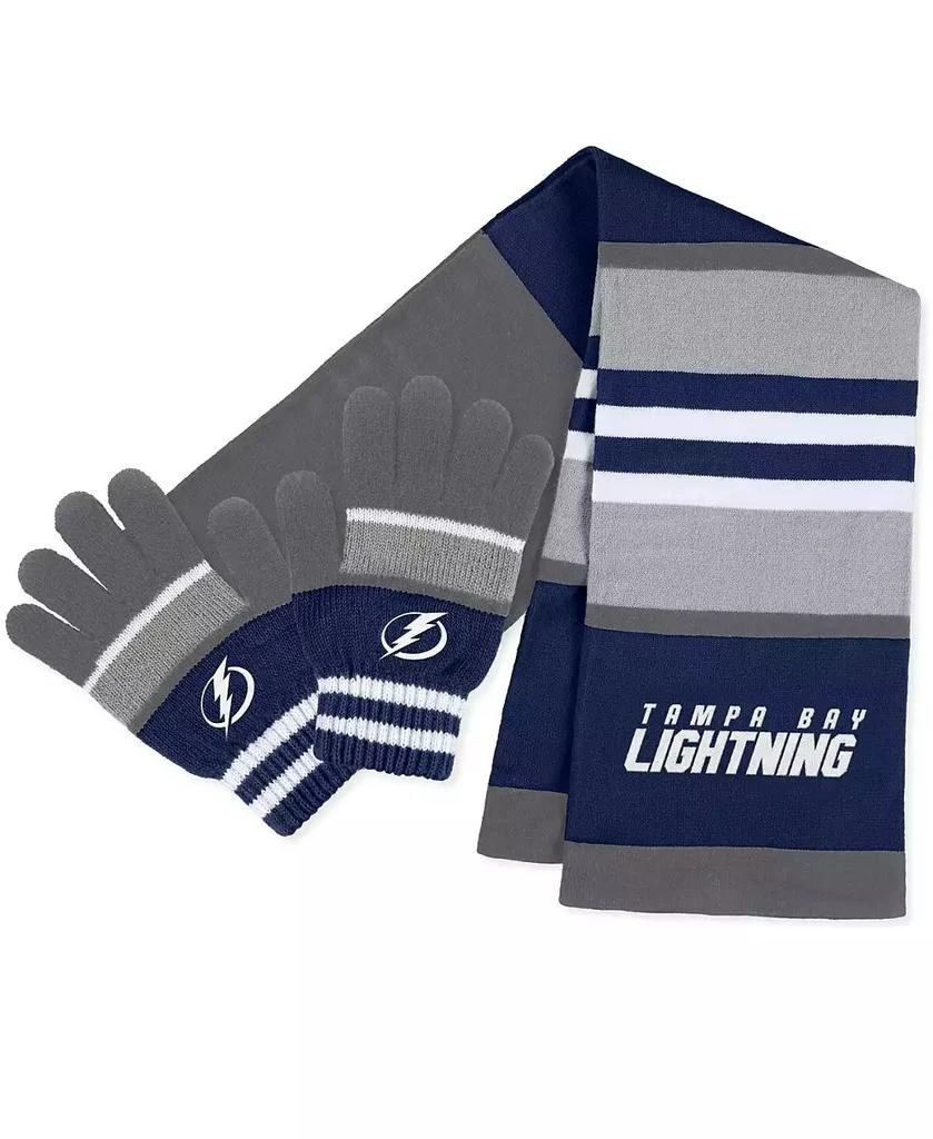 WEAR by Erin Andrews Women
s Tampa Bay Lightning Stripe Glove and Scarf Set