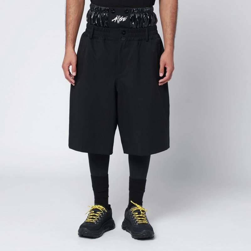 Moncler Black nylon blend Bermuda shorts 1