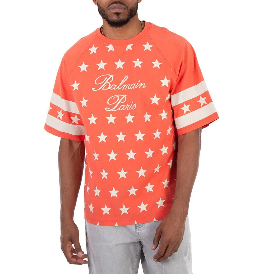Balmain Balmain Men's Signature Stars Cotton T-Shirt, Size Large 1