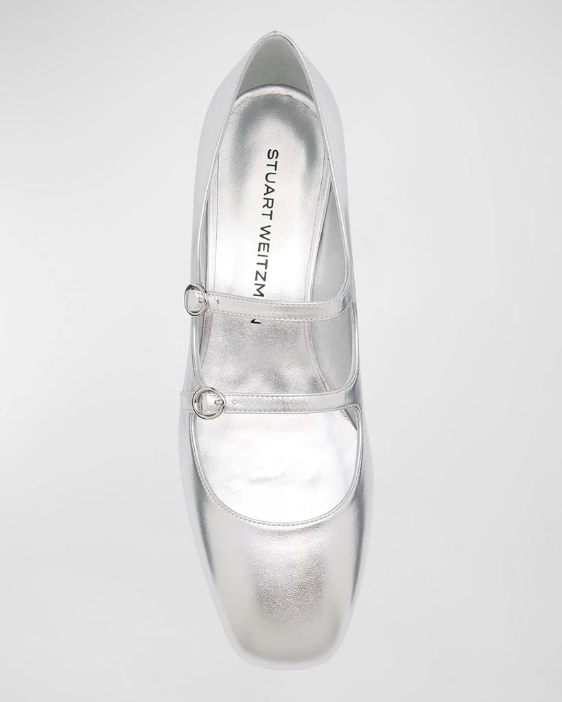 Stuart Weitzman Benni Metallic Mary Jane Pumps 5