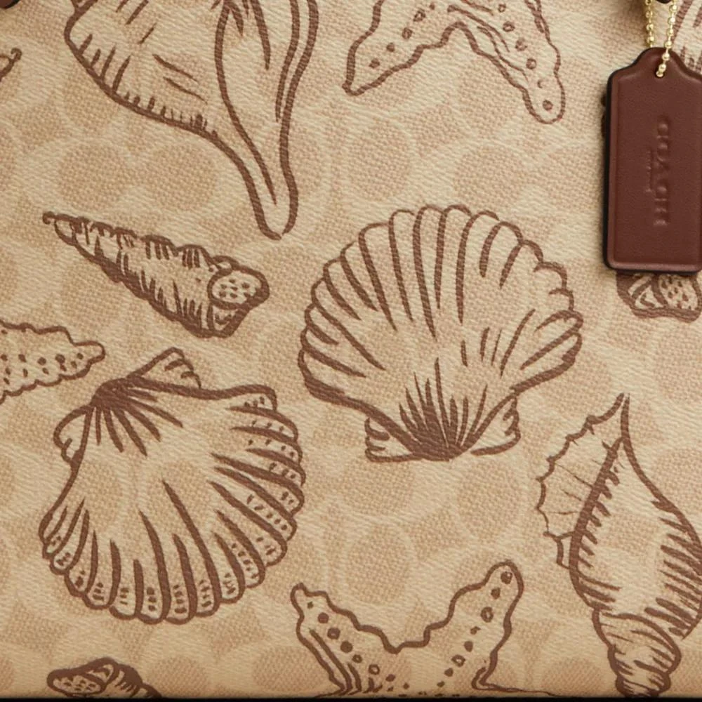 Coach Mollie Tote Bag In Signature Canvas With Shell Print 7