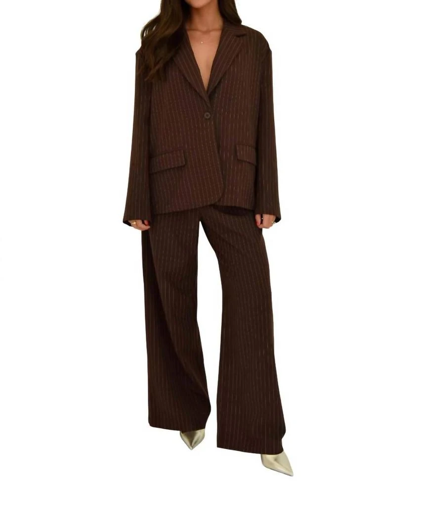 beige botany Pin Blazer In Brown 1