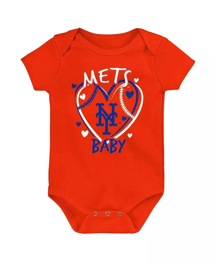 Outerstuff Baby Boys and Girls Blue New York Mets Slide Home Bodysuit, Set of 3 3