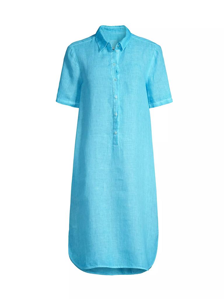 120% Lino Linen Midi Shirtdress