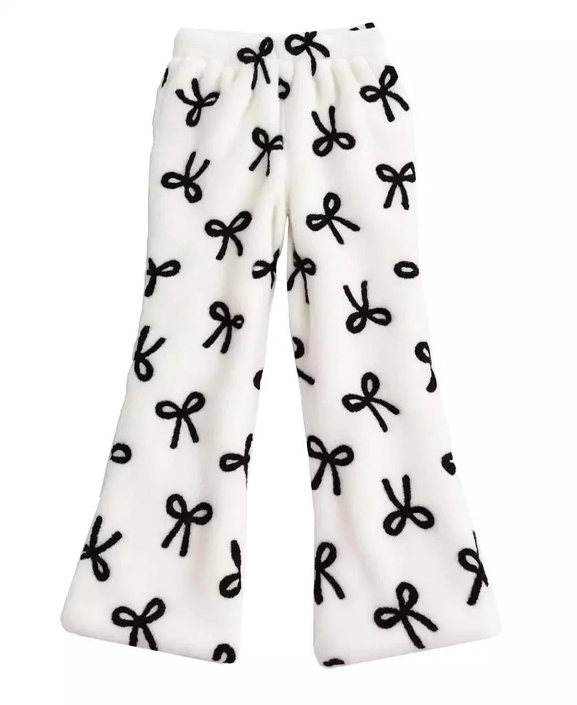 Kate Mack Little Girls Bows Plush Sweatshirt and Jogger, 2-Piece Set 2