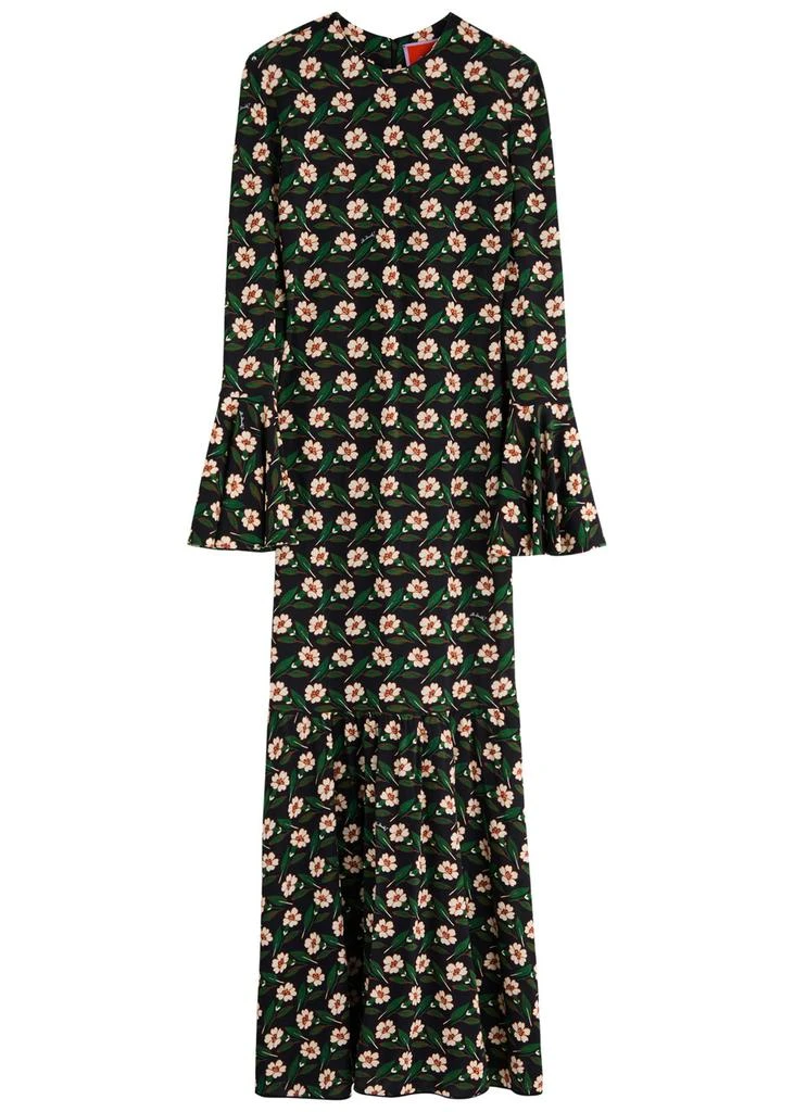 LA DOUBLE J Alba floral-print stretch-jersey maxi dress  1