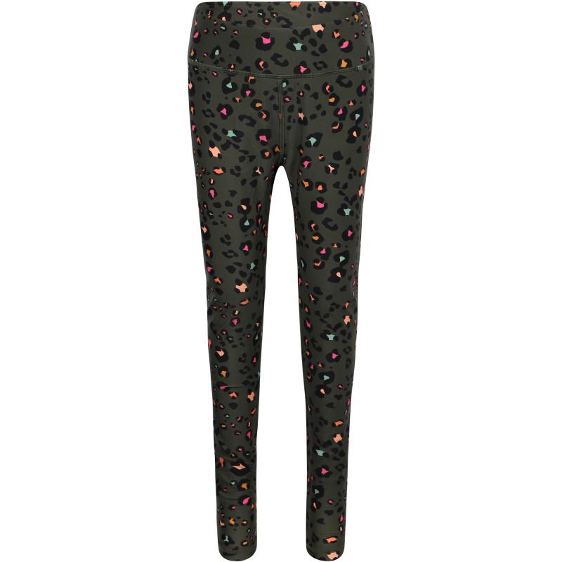 Munster Colorful leopard print leggings in olive green