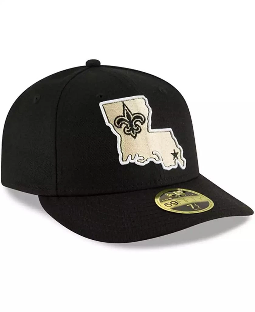 New Era Men's Black New Orleans Saints Alternate Logo Omaha Low Profile 59FIFTY Fitted Hat 2