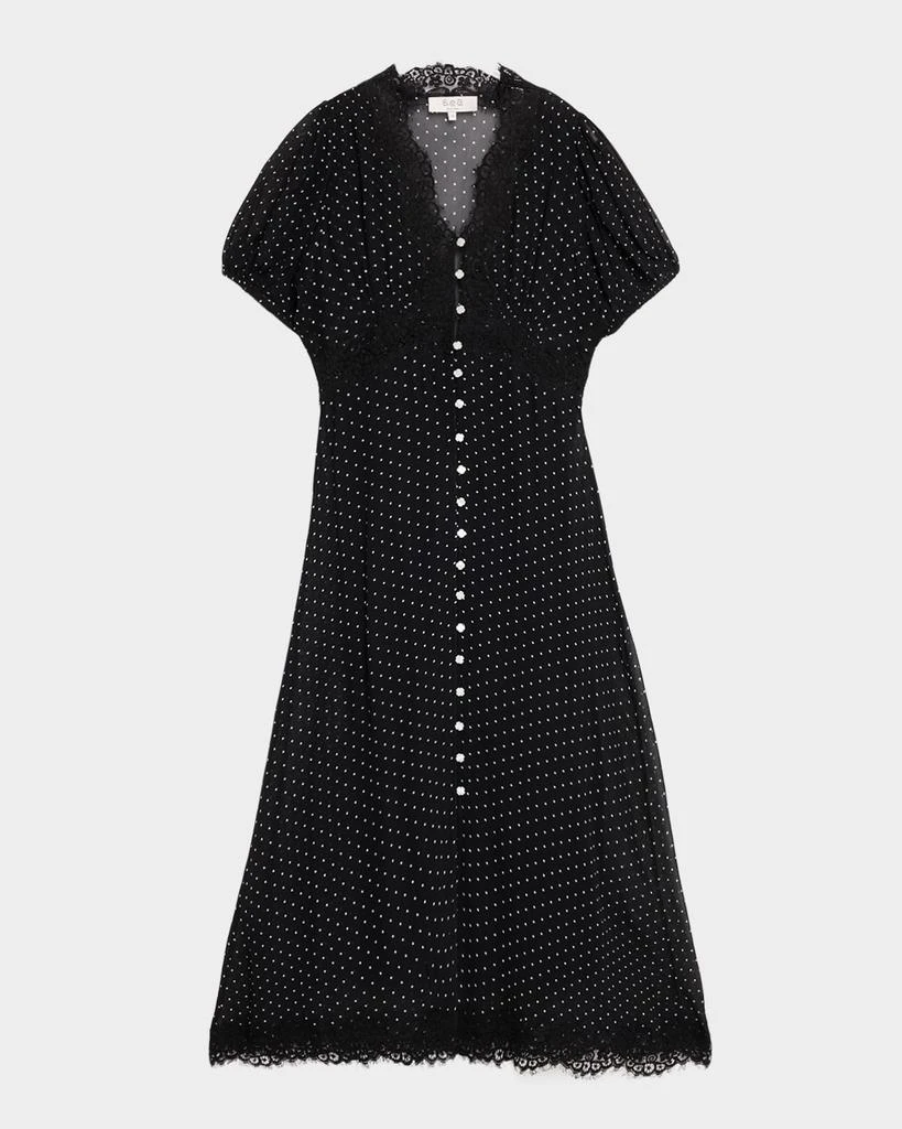 Sea Melody Polka-Dot Midi Dress