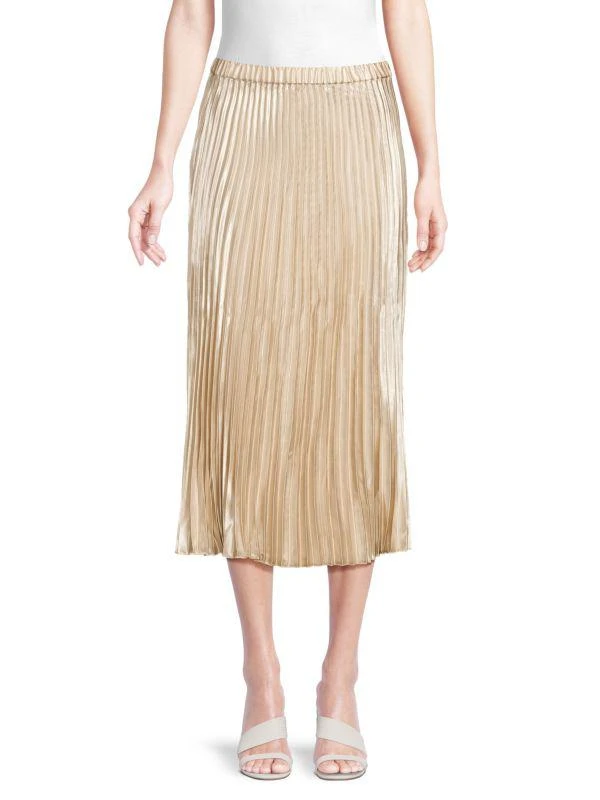 TASH + SOPHIE Satin Pleated Midi Skirt 1