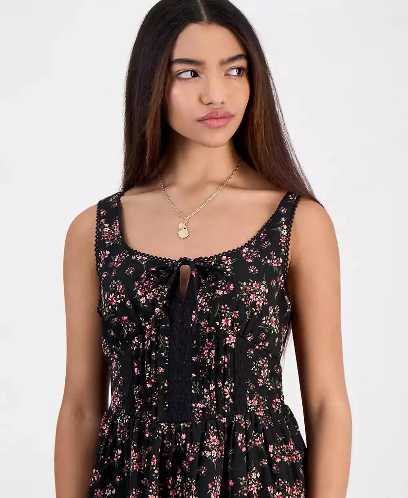 Planet Heart Juniors' Printed Sleeveless Corset Mini Dress 4