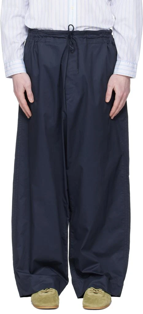 Hed Mayner Navy Drawstring Trousers