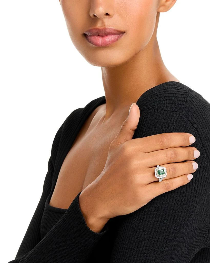Bloomingdale
s Fine Collection Emerald 
Diamond Ring in 14K White 
Yellow Gold 2