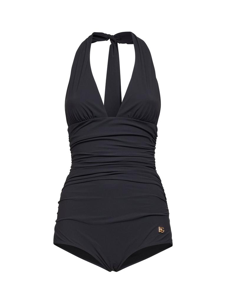 Dolce & Gabbana DOLCE & GABBANA | Black sensitive fabric draped one-piece swimsuit | Women | 2